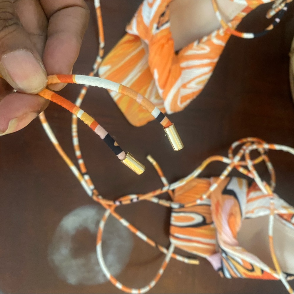 Orange Sheln Strappy Women's Sandals - Picture 4 of 4